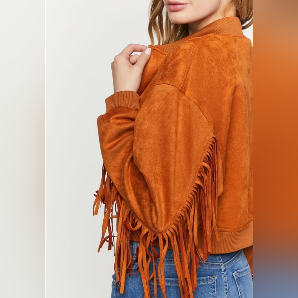 Cute Fringe Bomber Jacket - Picture 3 of 3
